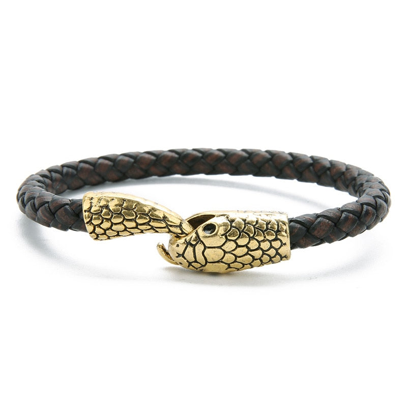 Snake leather bracelets for men - animalchanel