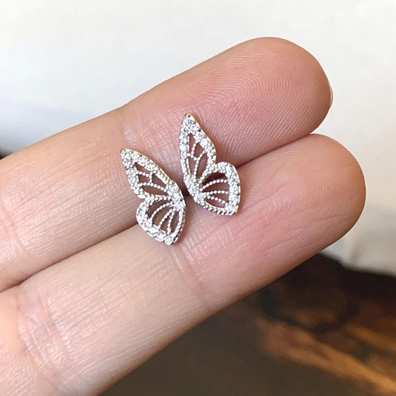 Unique Crystal Butterfly Earrings - animalchanel