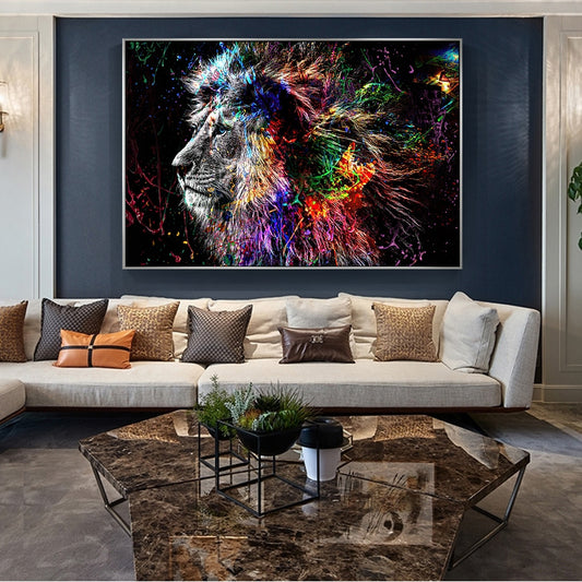 moderne lion canvas - animalchanel