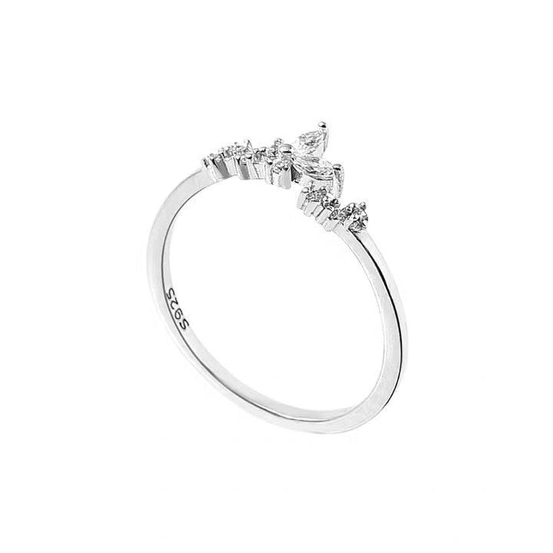 Delicate Silver Butterfly Open Ring - animalchanel