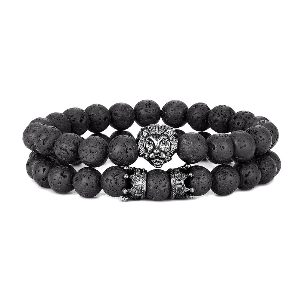 Gorgeous Lion Head Bracelet 2 Pcs - animalchanel