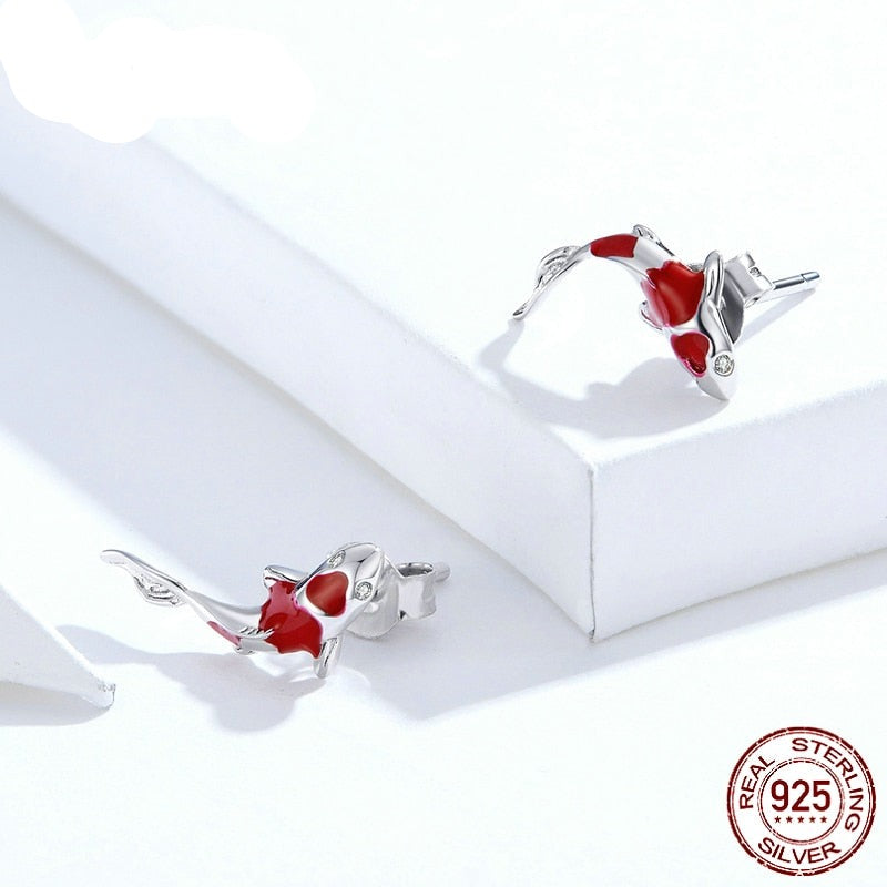 Amazing Fish Red Earrings