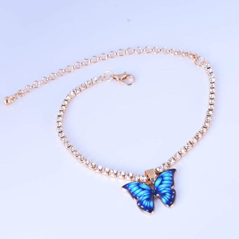 Amazing Butterfly Crystal Anklet - animalchanel