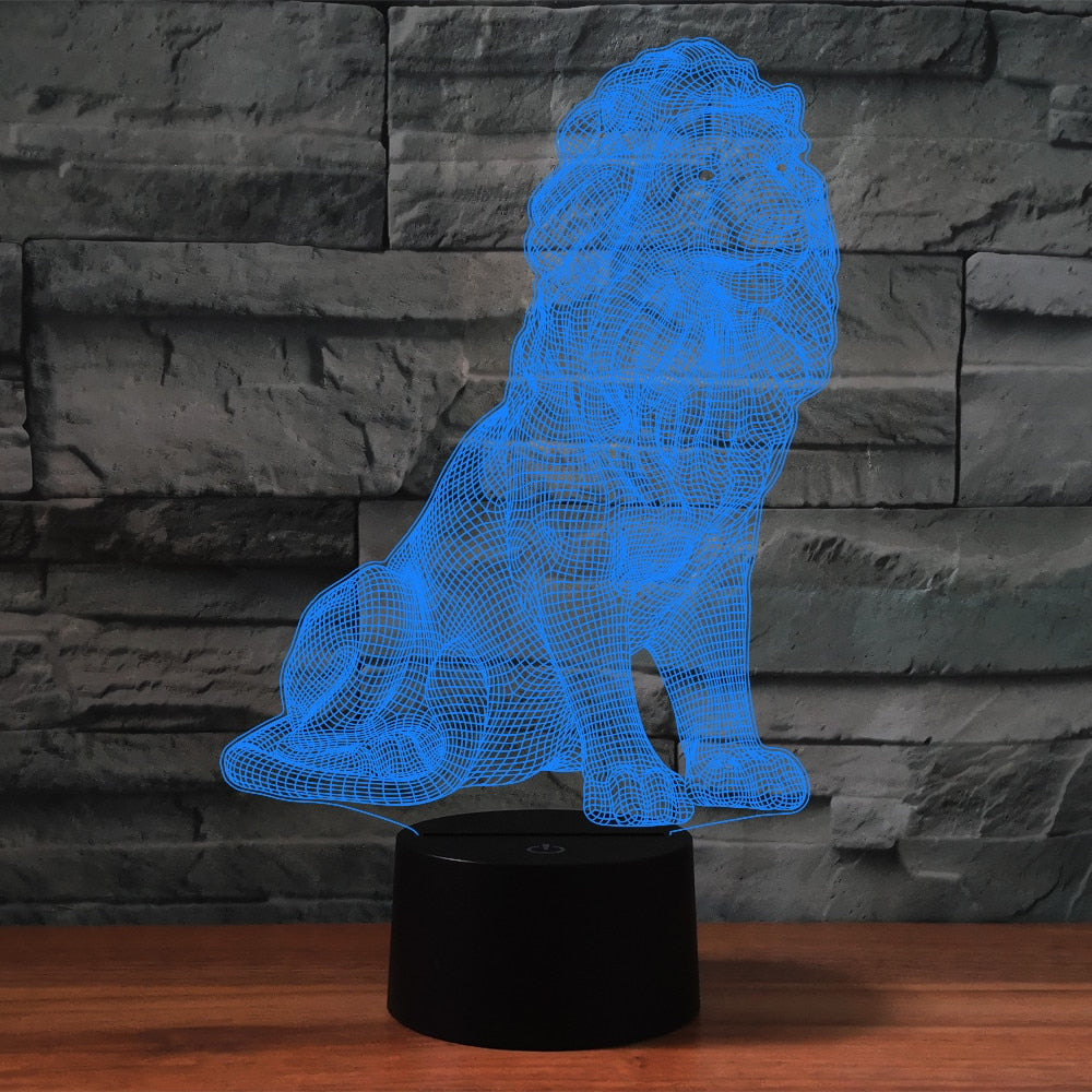 Amazing  Lion 3D Lamp - animalchanel