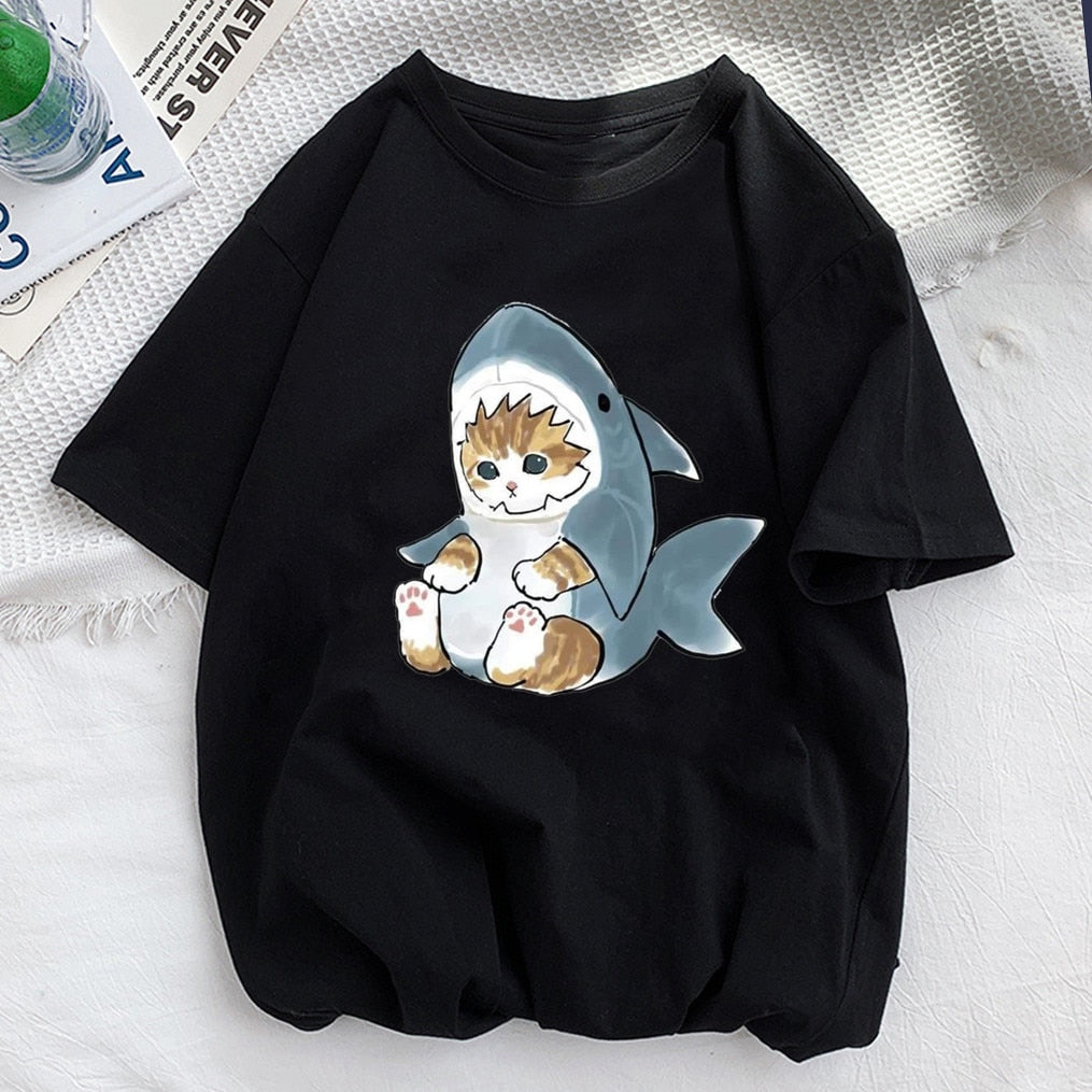 Unique cat shark T-Shirt - animalchanel