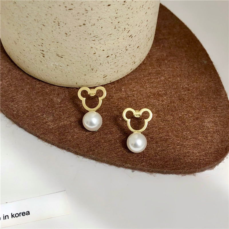 Cute bear Pearl Earrings