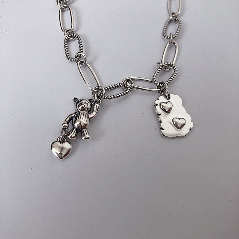 Unique Simple S925 Silver bear Bracelet