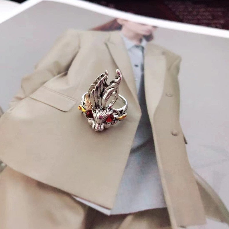 cute Style Red Blue Eye Bunny Ring - animalchanel