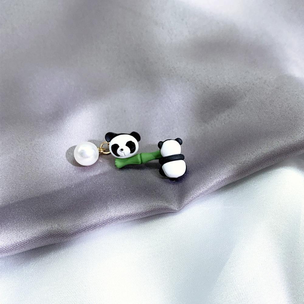 Cute Panda Bamboo Pearl Earrings - animalchanel