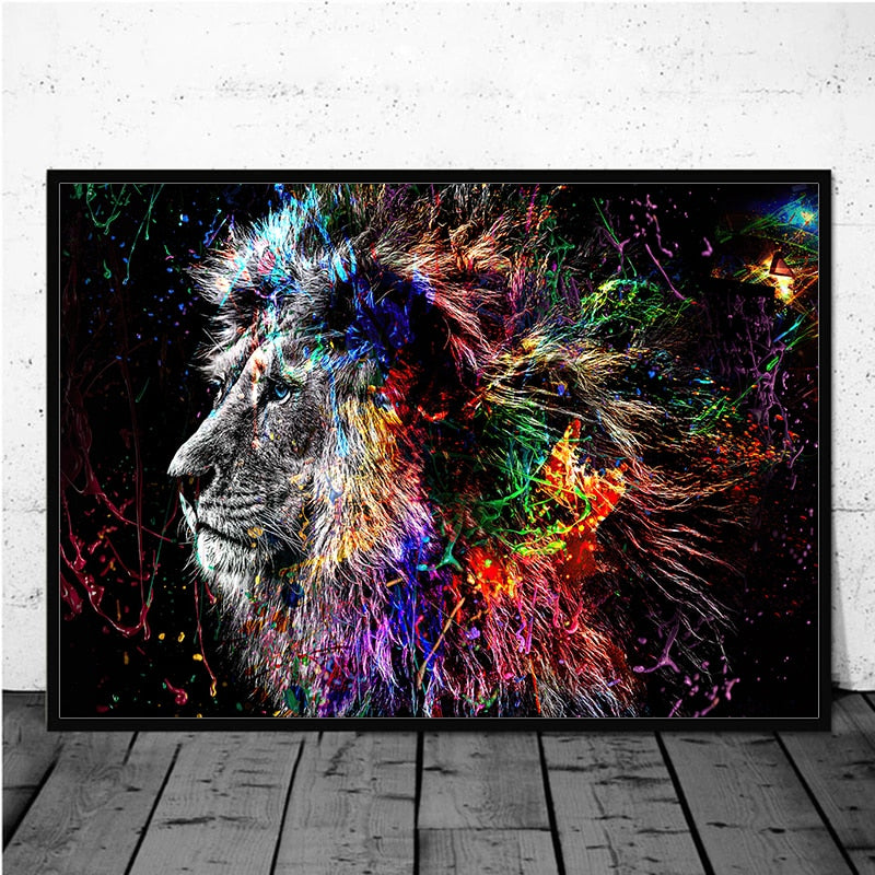 moderne lion canvas - animalchanel