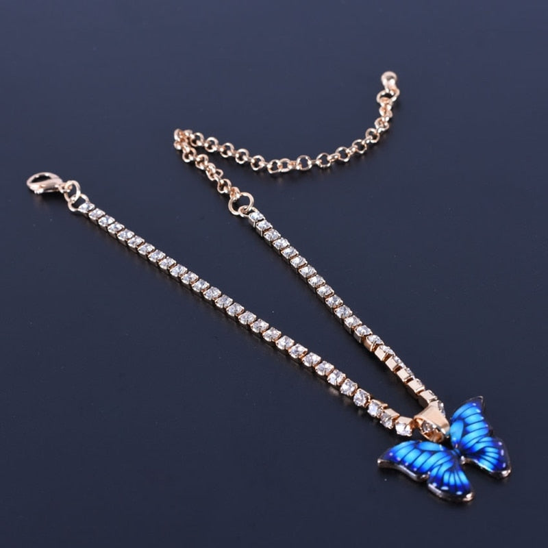Amazing Butterfly Crystal Anklet - animalchanel