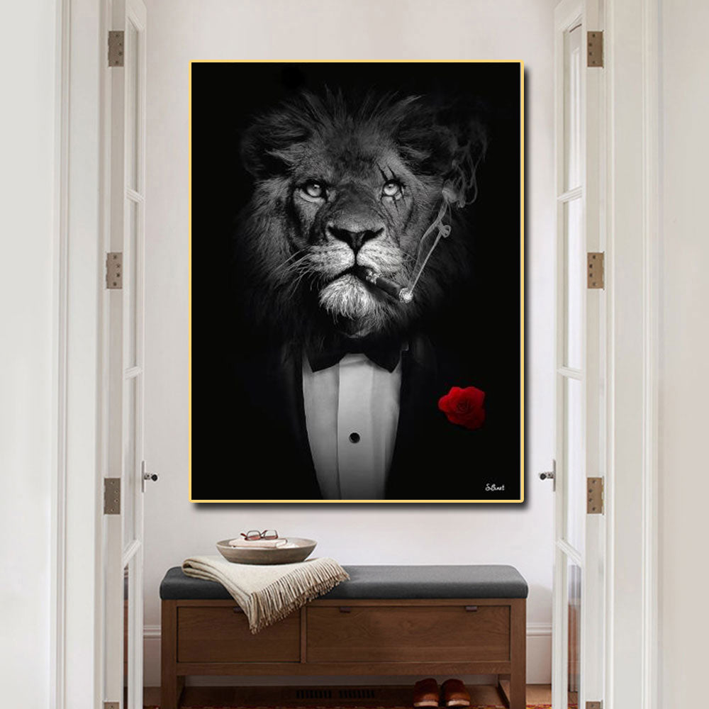 Unique Lion in Suit Canvases