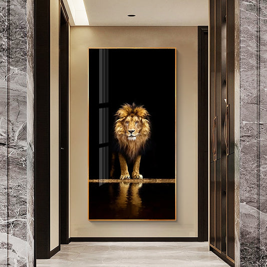 Golden Black Lion Canvas l - animalchanel