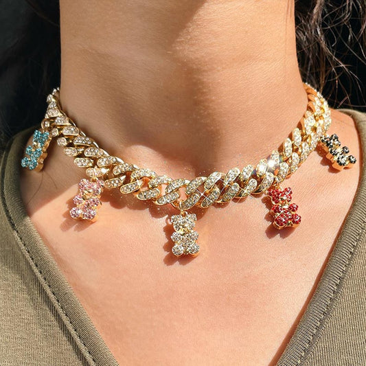 Luxurious Crystal Bear Necklace