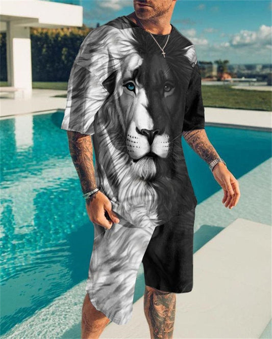 Amazing Black and White LionT-Shirt Set