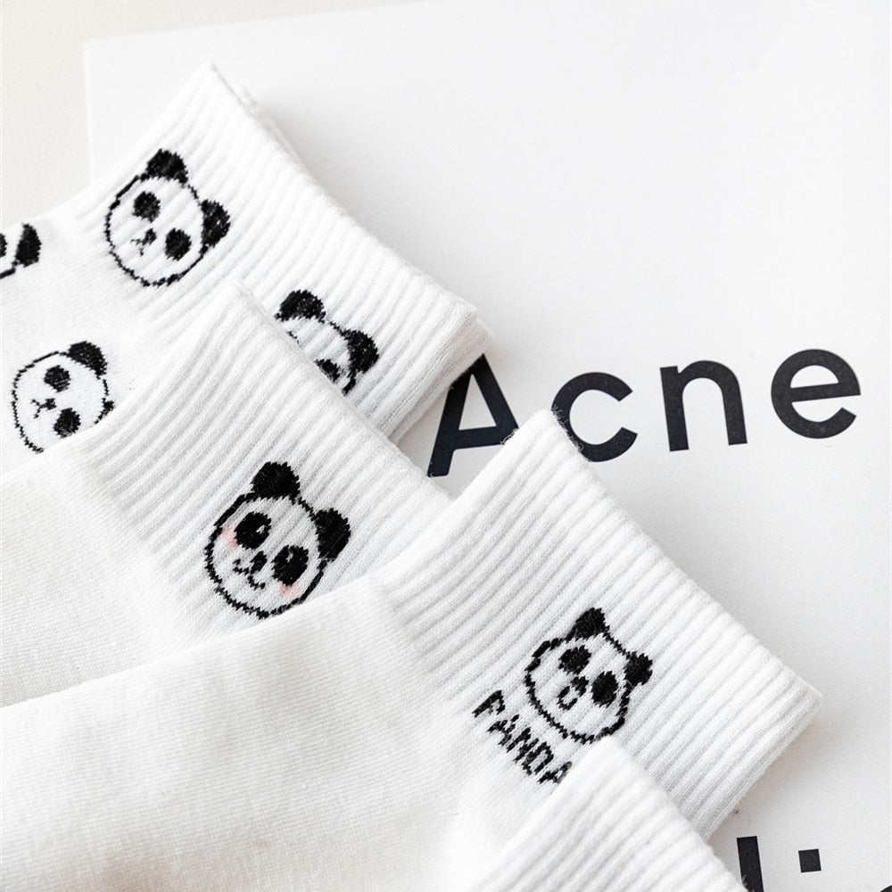 Cute Panda Face Funny Short Ankle Socks - animalchanel