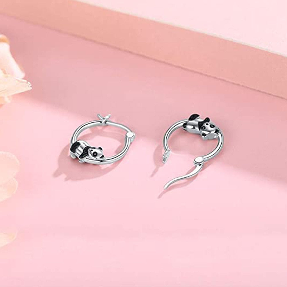 Adorable Black Panda Earrings - animalchanel
