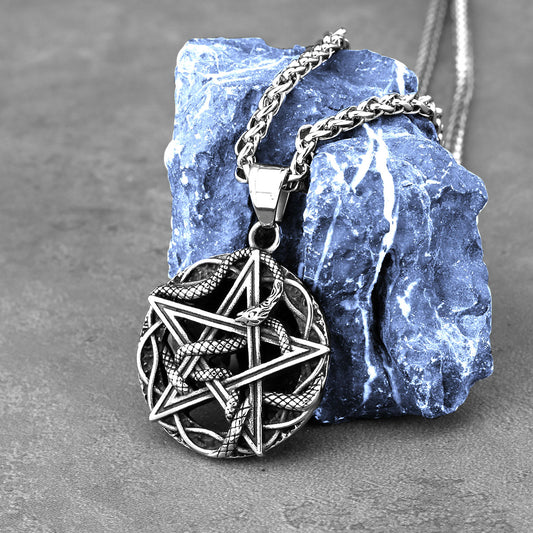 Unique Pentagram Snake Necklace