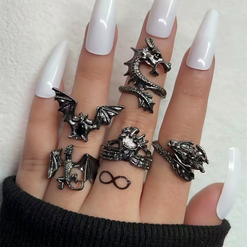 Amazing Dragon Bat Rings set