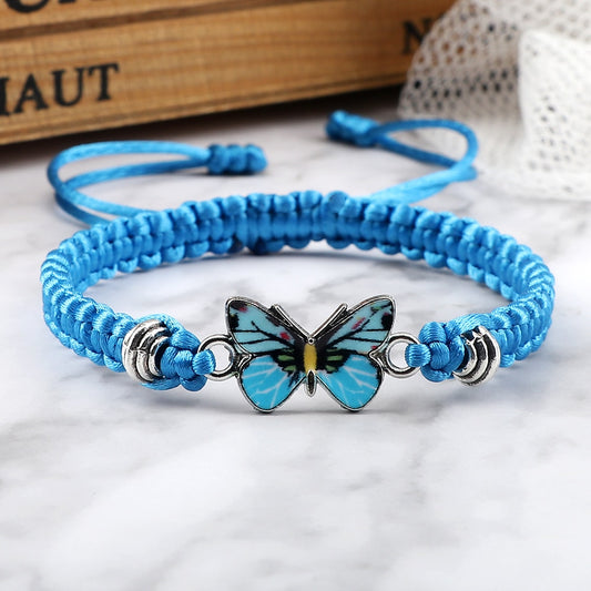 Cute Butterfly Handmade Braided  Bracelet - animalchanel