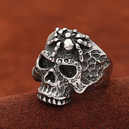 Gothic Spider Skull Ring