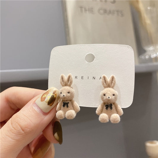Adorable plush bunny earring - animalchanel
