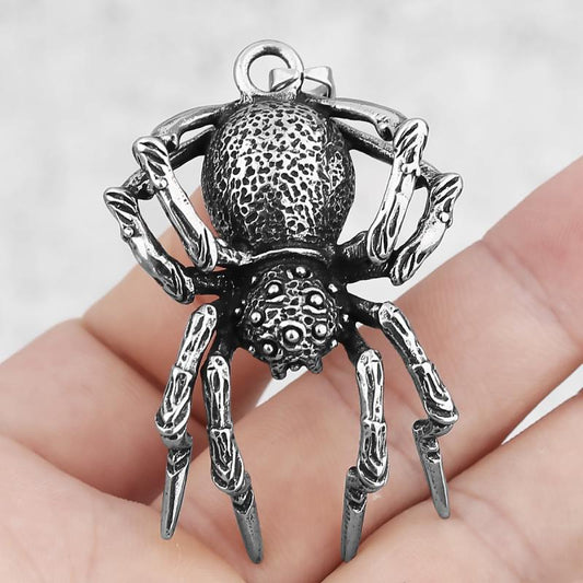 New Goth Black Spider Necklace