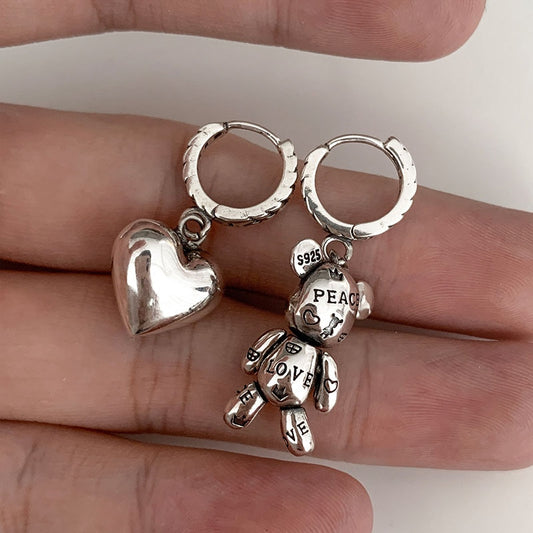 Amazing Little Bear LOVE Heart earrings