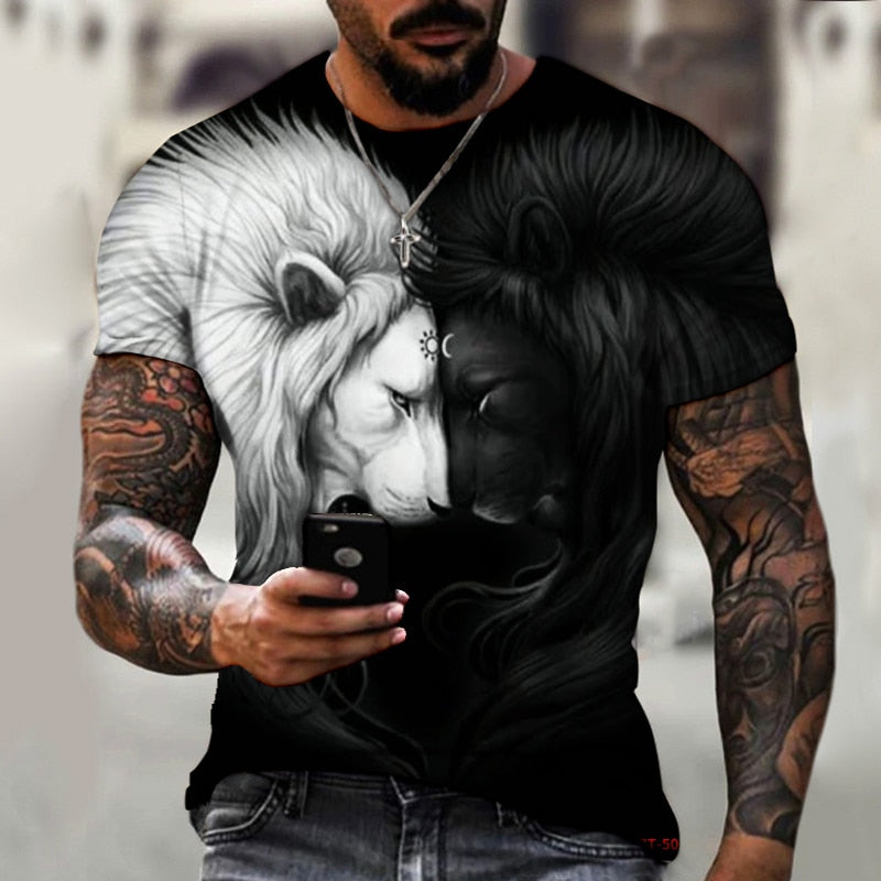 Luxury Lion Black & White T-shirt