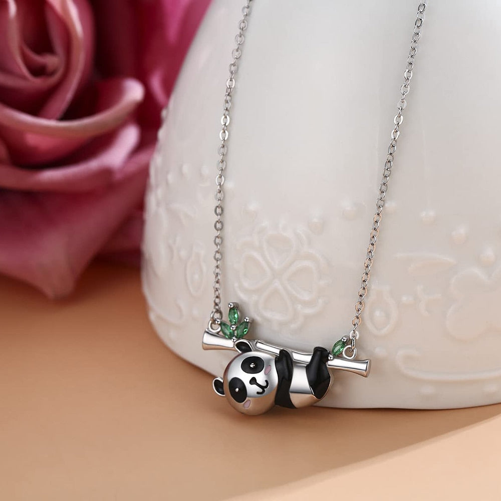 Unique  Panda Bamboo Necklace