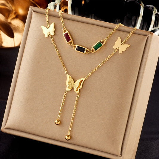 Luxurious Butterfly Long Necklace