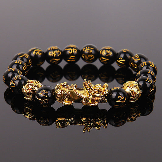 Gorgeous dragon Bracelets Obsidian Beads