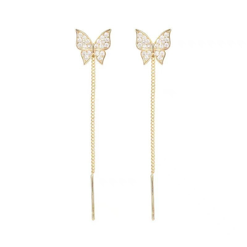 Simple Golden Butterfly Earrings - animalchanel