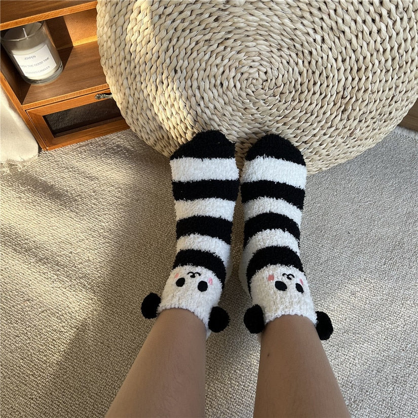 cute Fluffy Panda Socks
