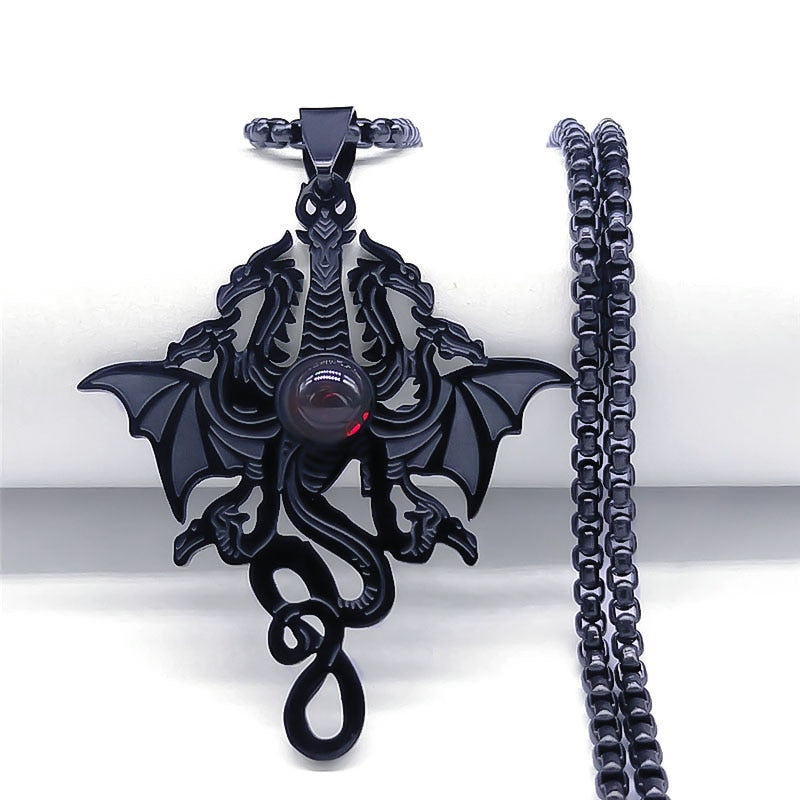 Gothic Witchcraft Dragon necklace