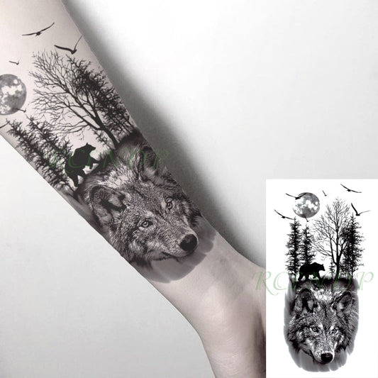 Amazing Wolf Temporary Tattoo