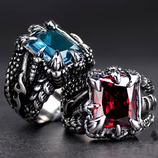 Amazing Crystal Demon Dragon Claw Ring