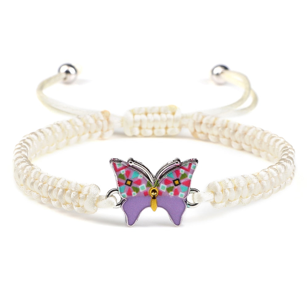 Cute Butterfly Handmade Braided  Bracelet - animalchanel