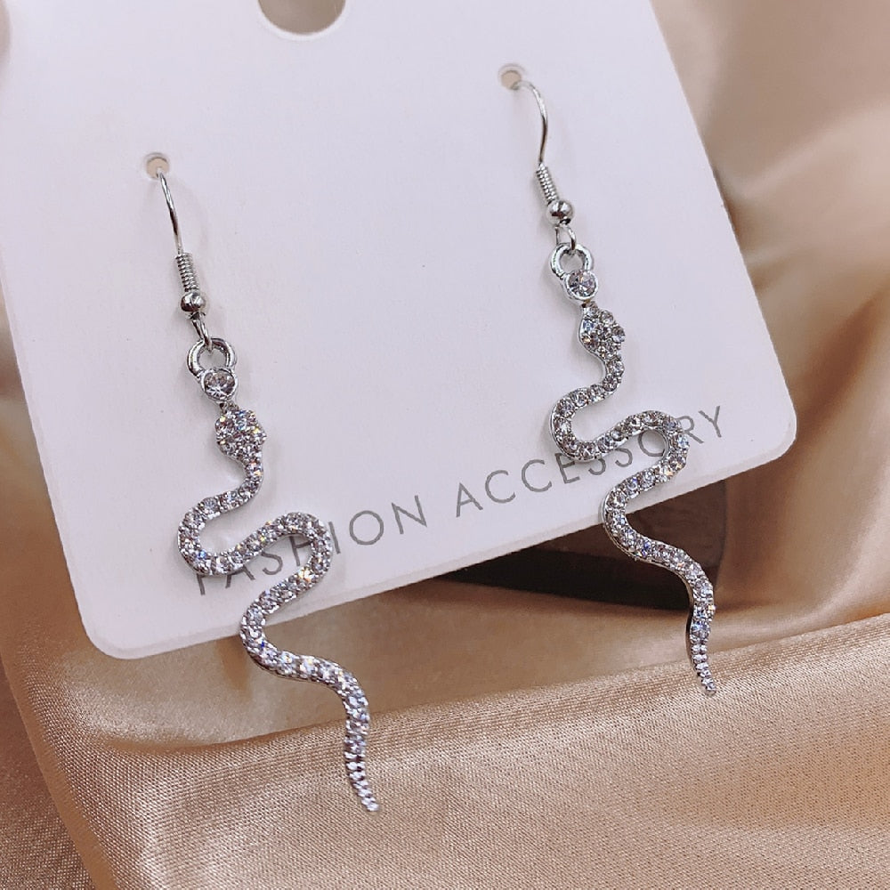 Amazing Crystal Snake Earrings - animalchanel