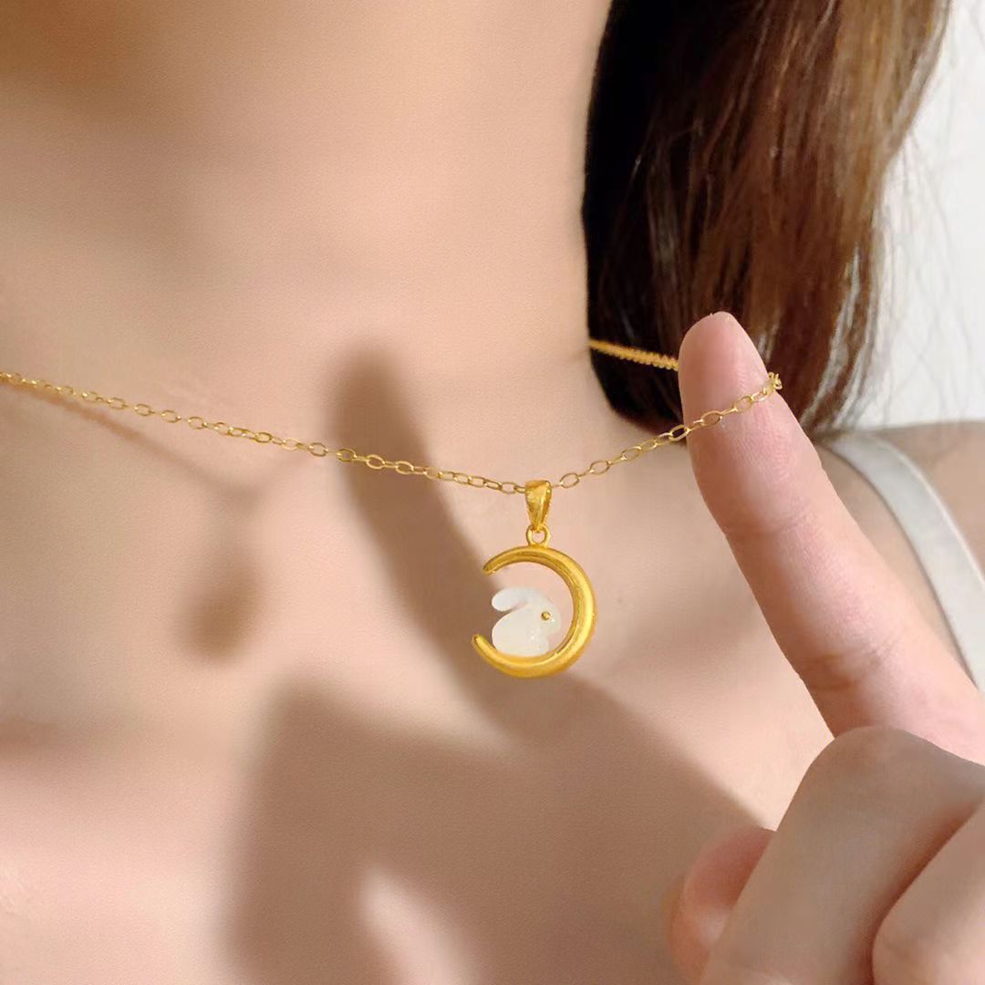 Unique Korean Style Moon Bunny Necklaces - animalchanel
