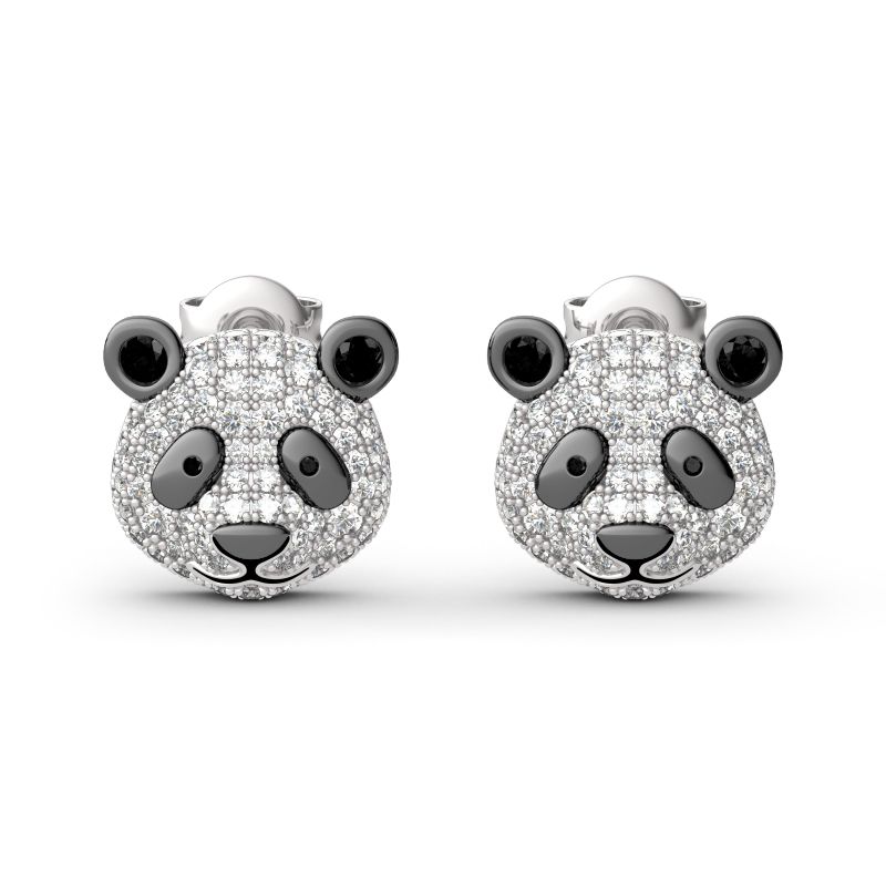 Cute Panda Necklace Earrings