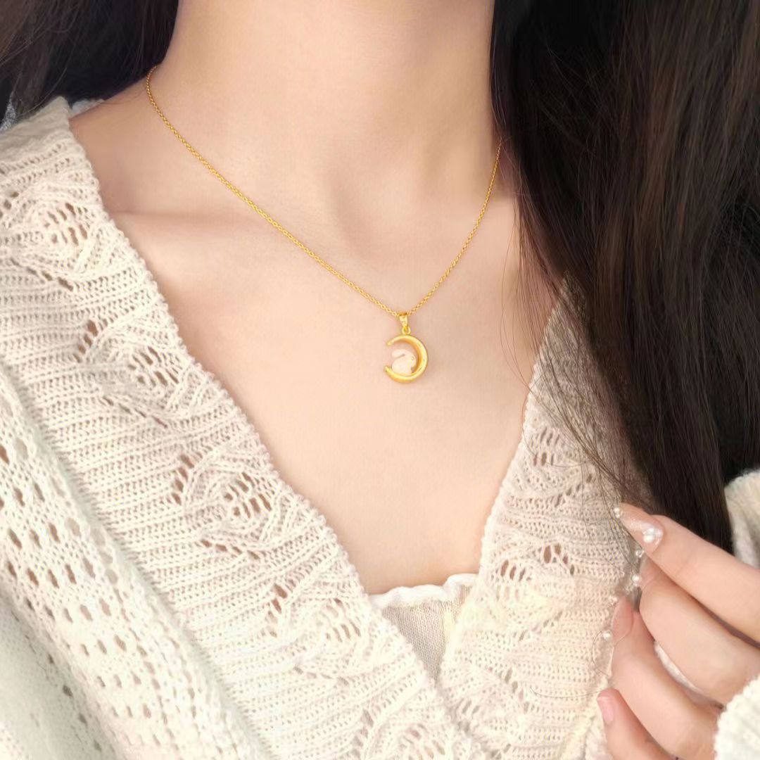 Unique Korean Style Moon Bunny Necklaces - animalchanel