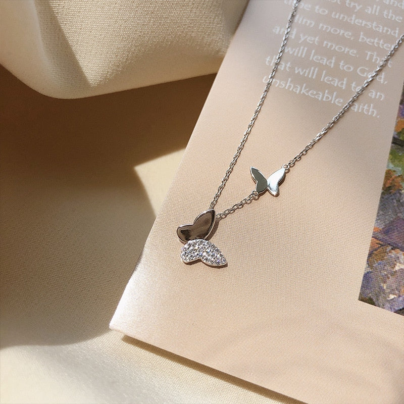 New Diamond Butterfly Necklaces