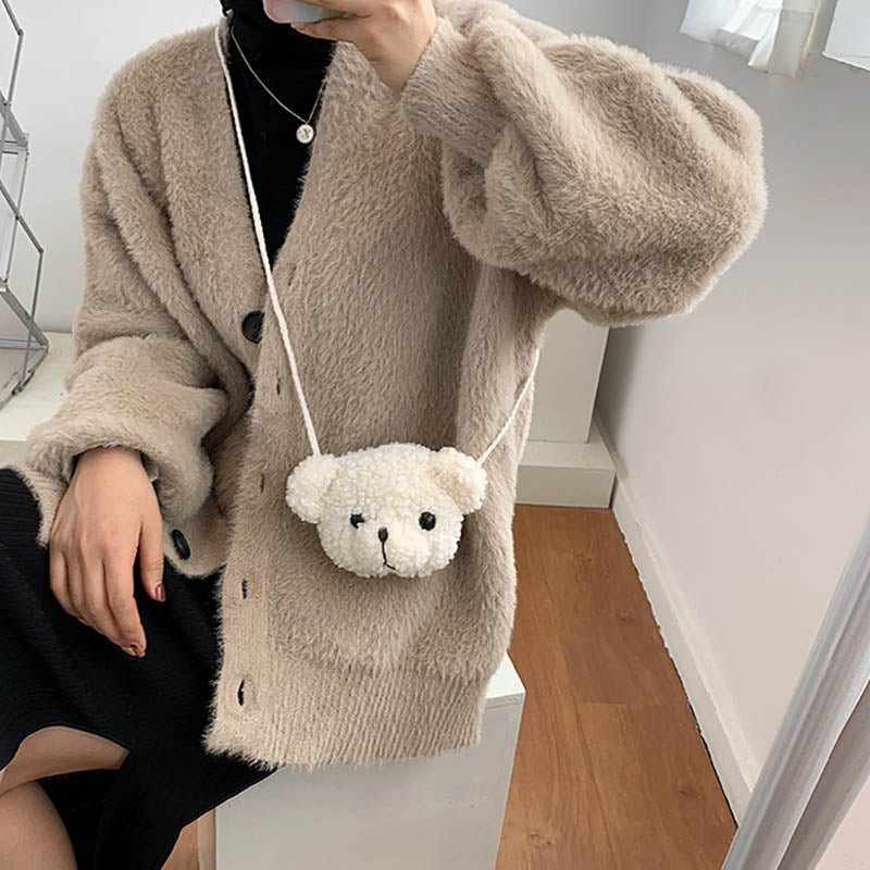 Cute Bear Plush Shoulder Bag