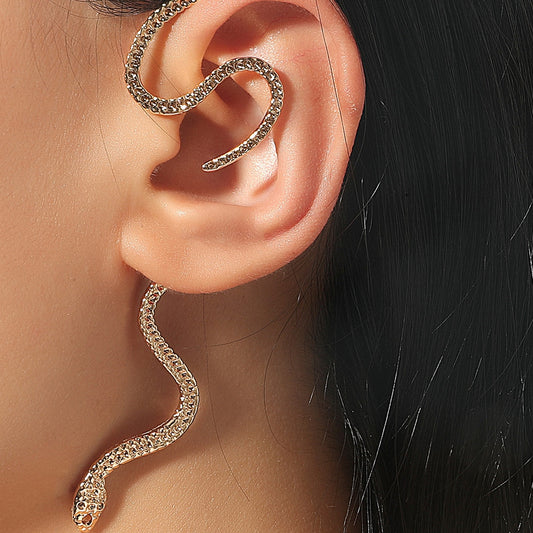 Unique Pure Silver Snake Earring - animalchanel