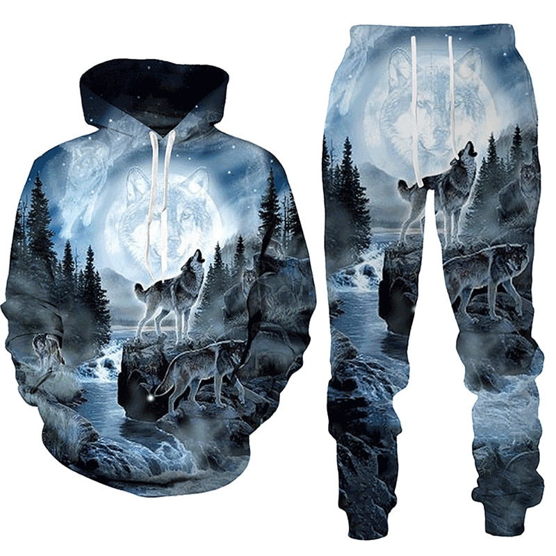 amazing  wolf  hoodie suit