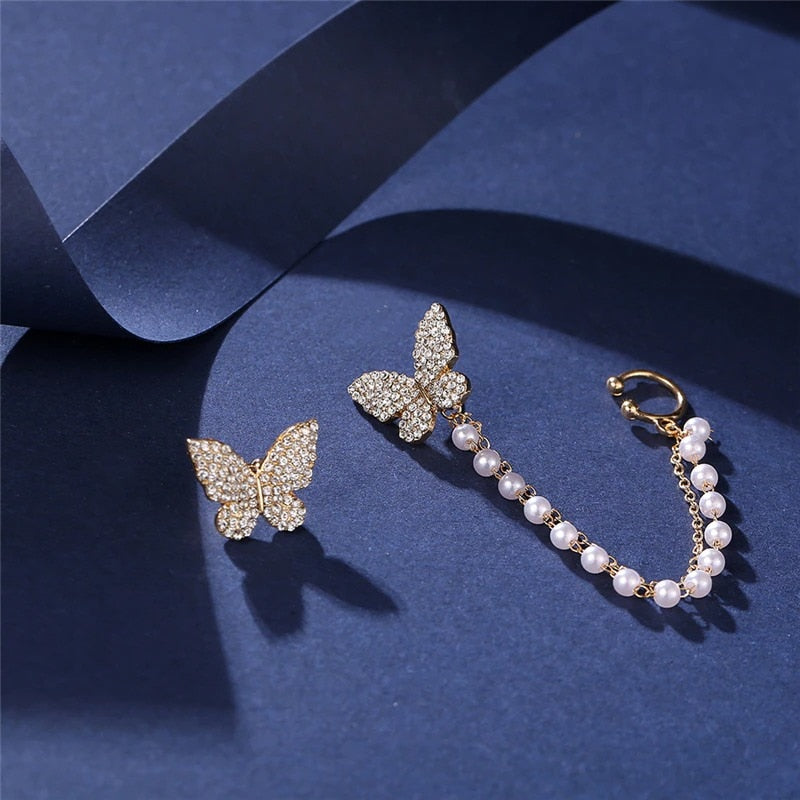 Sweet Pearl Butterfly Earrings - animalchanel