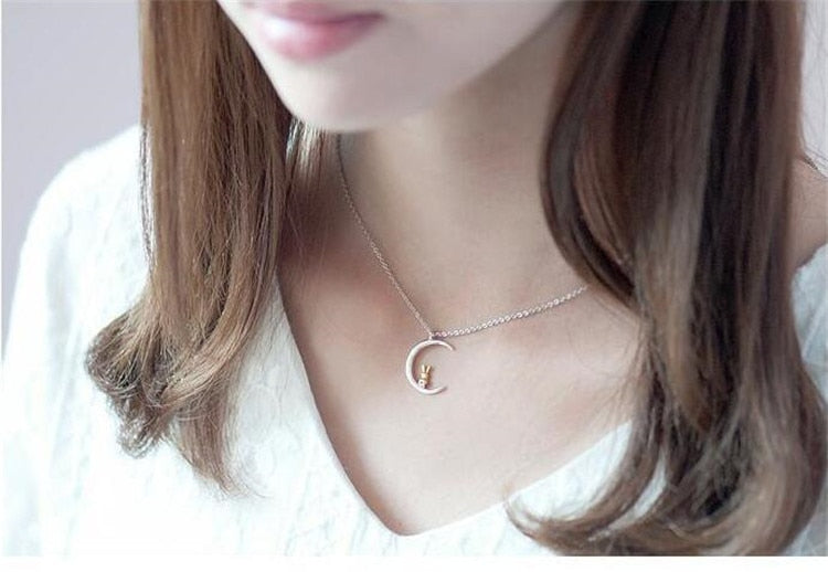 cute Rabbit Moon Necklace